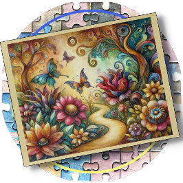 JIGSAW PUZZLE - Butterflies in a Fantasy Garden ジグソーパズル