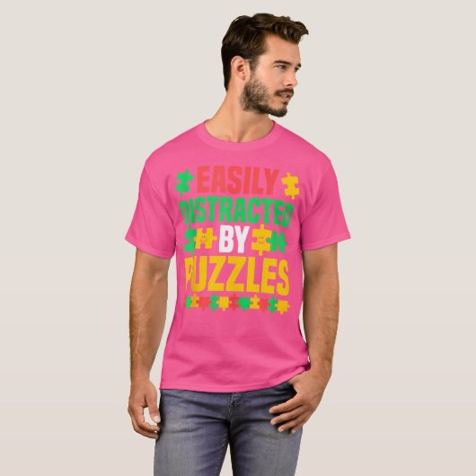 Jigsaw Puzzle - Easily Distracted By Puzzles Tシャツ (正面フル)