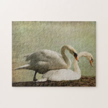 JIGSAW PUZZLE-NESTING SWANS