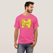 Jigsaw Puzzle Piece Golden Vintage Symbol Tシャツ (正面フル)