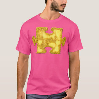 Jigsaw Puzzle Piece Golden Vintage Symbol Tシャツ