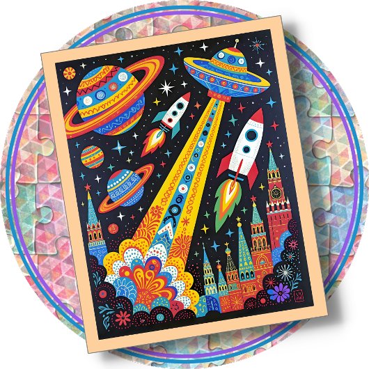 JIGSAW PUZZLE - Retro Space (Great for Beginners!) ジグソーパズル