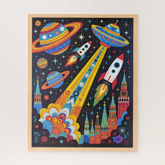 JIGSAW PUZZLE - Retro Space (Great for Beginners!) ジグソーパズル (縦)
