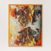 JIGSAW PUZZLE - Small Village on a Creek in Fall ジグソーパズル (縦)