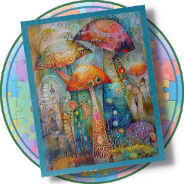 JIGSAW PUZZLE - Whimsical Mushrooms ジグソーパズル