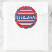 Jihlava City Pride Emblem – Czech Identity ラウンドシール (バッグ)