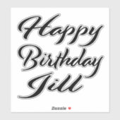 Jill Name Vorname black Sticker Geburtstag シール (シート)