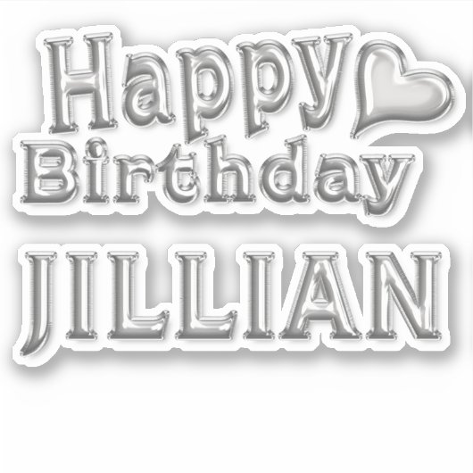 Jillian Happy Birthday silver Aufkleber Sticker シール (正面)
