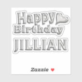 Jillian Happy Birthday silver Aufkleber Sticker シール (シート)