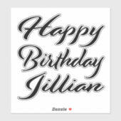 Jillian Name Vorname black Sticker Geburtstag シール (シート)