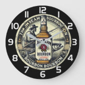  Jim Beam Vintage man cave whiskey ラージ壁時計 (正面)
