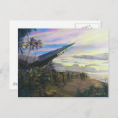 Jim Dietz National GuardによるKahukuでのライブファイアー ポストカード (正面/裏面)