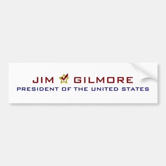 Jim Gilmore(米国大統領向け) バンパーステッカー (正面)
