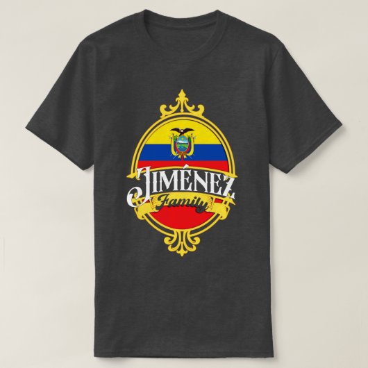 Jimenezファミリーエクアドル国旗 Tシャツ (デザイン正面)