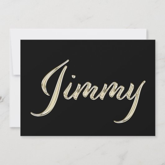 Jimmy Name white gold Handwriting Karte カード (正面)