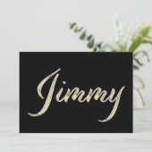 Jimmy Name white gold Handwriting Karte カード (スタンド正面)