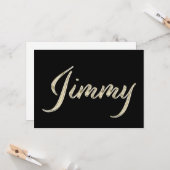 Jimmy Name white gold Handwriting Karte カード (正面/裏面インサイチュ)