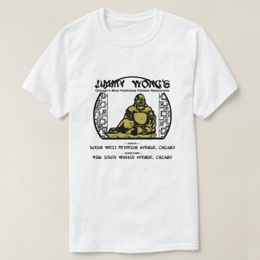 Jimmy Wong's Cantonese Food(シカゴ、IL) Tシャツ (デザイン正面)
