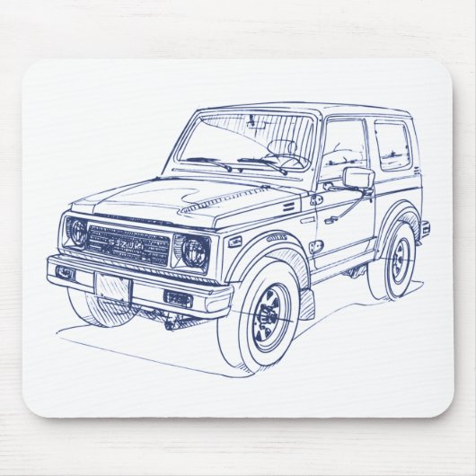 Jimny SJ 1988年Suzの武士 マウスパッド (正面)