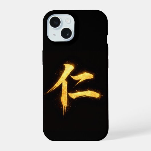 Jin (仁) - 武士道の七つの美徳のひとつ iPhone 15ケース (裏面)