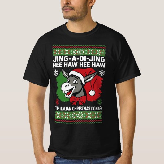 Jing a Di Jing Dominick Italian Christmas Donkey Tシャツ (正面)