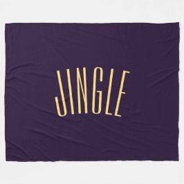 JINGLEおもしろい背の高い曲線文字オン深いリッチパープル フリースブランケット