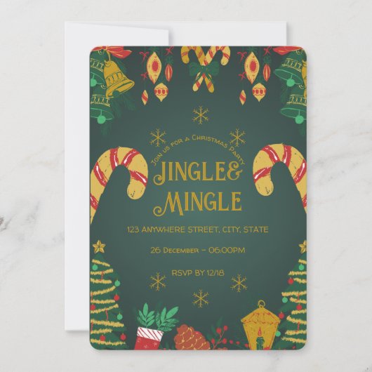 JingleとMingleのクリスマス招待 招待状 (正面)