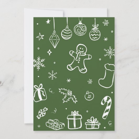 JingleとMingleの手で描かれたクリスマスパーティー 招待状 (裏面)