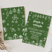 JingleとMingleの手で描かれたクリスマスパーティー 招待状