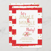 JingleとMingleの金ゴールド紙吹雪 招待状 (正面/裏面)