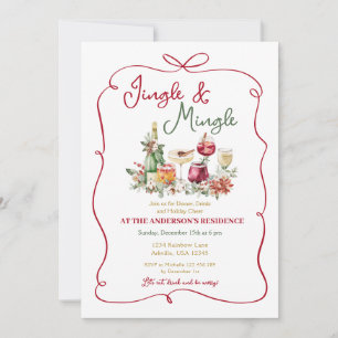 JingleとMingleクリスマスディナーハンドドロー 招待状