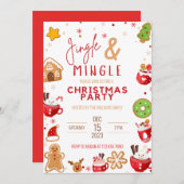 JingleとMingle Christmas Cookieパーティー 招待状 (正面/裏面)