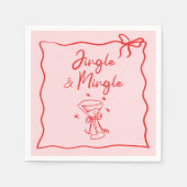 JingleとMingle Handがクリスマスパーティーを描く スタンダードカクテルナプキン (正面)