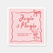 JingleとMingle Handがクリスマスパーティーを描く スタンダードカクテルナプキン (正面)