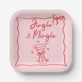 JingleとMingle Handがクリスマスパーティーを描く ペーパープレート