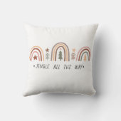 Jingleのすべての方法ボホクリスマスピンクの赤い緑 クッション (裏面)