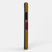 JINGLEクラスゴールデンブラウンブルゴーニュ赤ストライプ色 Case-Mate iPhoneケース (裏面/右)