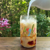 Jingleクリスマスツリーカラフルタイポグラフィ名おもしろい ガラス缶