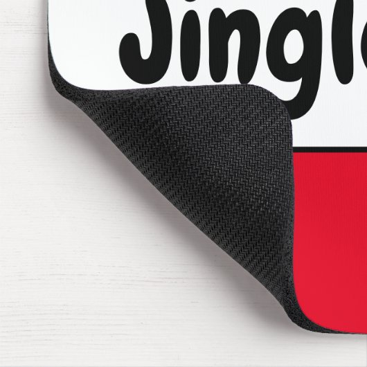 JINGLEベルズブライトカラフルレッド白ストライプ色 マウスパッド (コーナー)