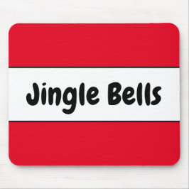 JINGLEベルズブライトカラフルレッド白ストライプ色 マウスパッド