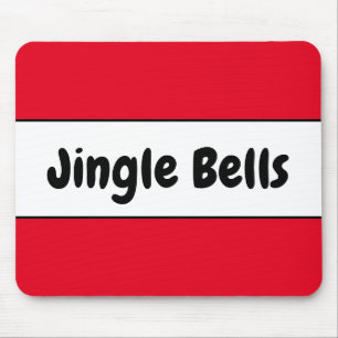 JINGLEベルズブライトカラフルレッド白ストライプ色 マウスパッド