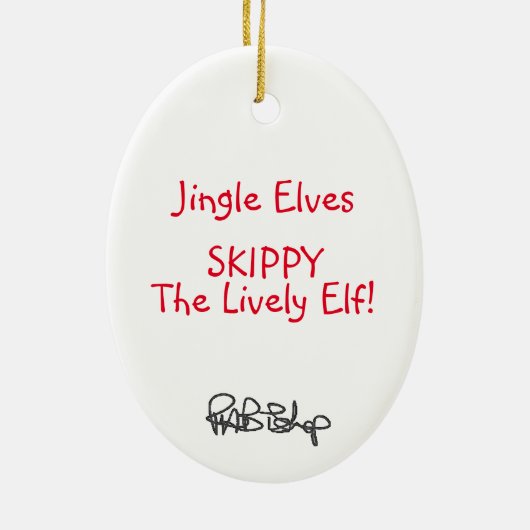 Jingle小妖精や小人「Skippy」 セラミックオーナメント (裏面)