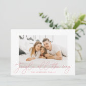 Jingle All モダン Way Pink Script Photo シーズンカード (スタンド正面)