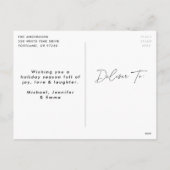 Jingle All モダン Way Pink Script Photo シーズンポストカード (裏面)