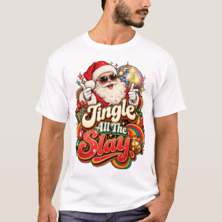 Jingle All the Slay ディスコサンタTシャツ Tシャツ