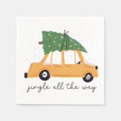 Jingle All The Way クリスマス スタンダードカクテルナプキン (正面)