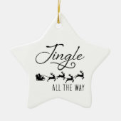 Jingle All The Way | サンタのそり クリスマス 星 セラミックオーナメント (正面)