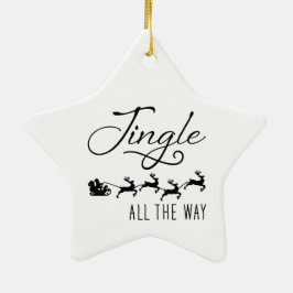Jingle All The Way | サンタのそり クリスマス 星 セラミックオーナメント