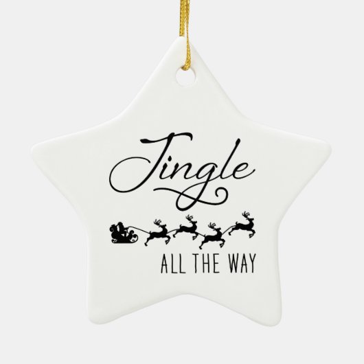 Jingle All The Way | サンタのそり クリスマス 星 セラミックオーナメント (裏面)