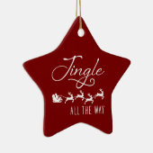 Jingle All The Way | サンタのそり 赤と白 セラミックオーナメント (右)